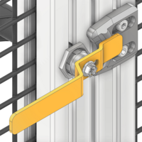 50-100-1 MODULAR SOLUTIONS HANDLE PART<br>EGRESS SAFETY HANDLE WITH INTEGRATED CAM LATCH (-5 OFFSET) W/ SET SCREW